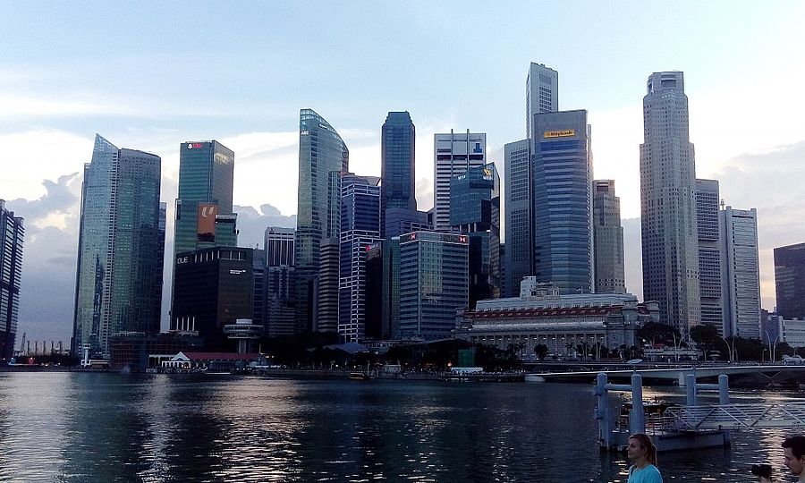 Skyline des Business and Financial Districts von Singapur
